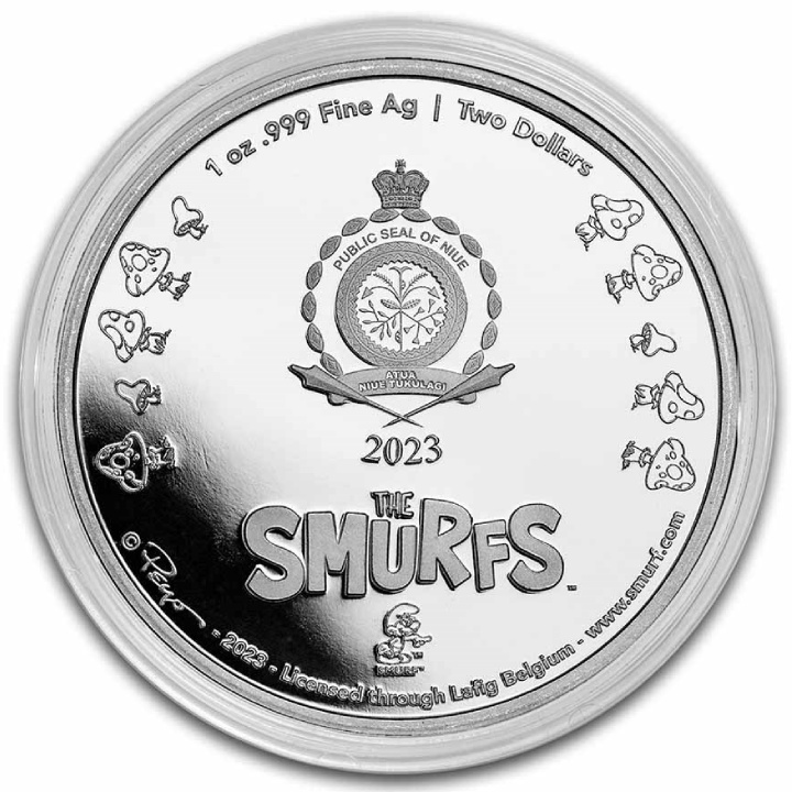 Niue: Smerfy - 65. rocznica 1 uncja Srebra 2023 Proof