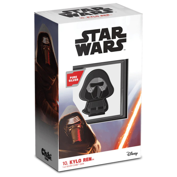 Niue: Star Wars - Chibi 'Kylo Ren' kolorowany 1 uncja Srebra 2021 Proof 