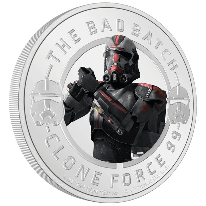 Niue: Star Wars The Bad Batch - Hunter kolorowany 1 uncja Srebra 2022 Proof