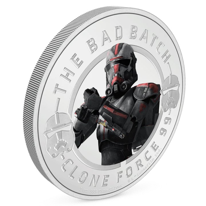 Niue: Star Wars The Bad Batch - Hunter kolorowany 1 uncja Srebra 2022 Proof