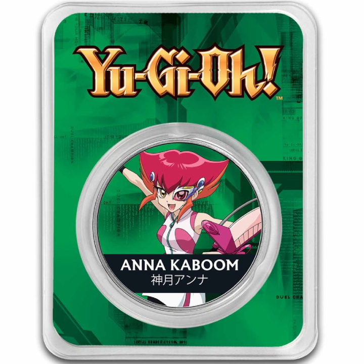 Niue: Yu-Gi-Oh! Anna Kaboom kolorowana 1 uncja Srebra 2024 Slab