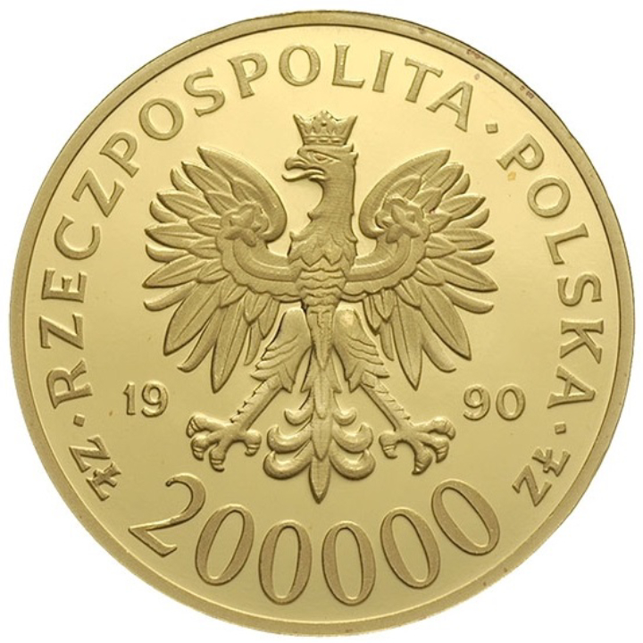 Polska: III RP "Solidarność" 200 000 Złotych 1990 