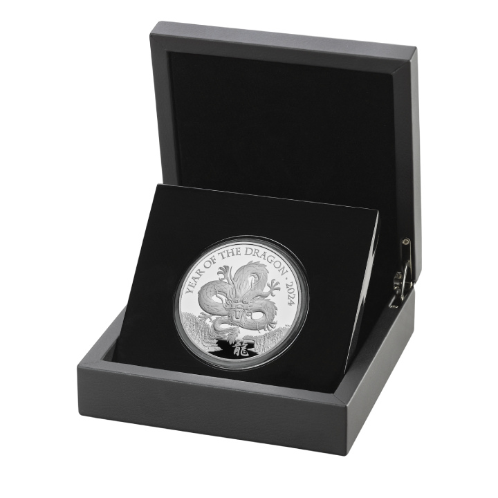 Royal Mint Lunar: Rok Smoka 5 uncji Srebra 2024 Proof