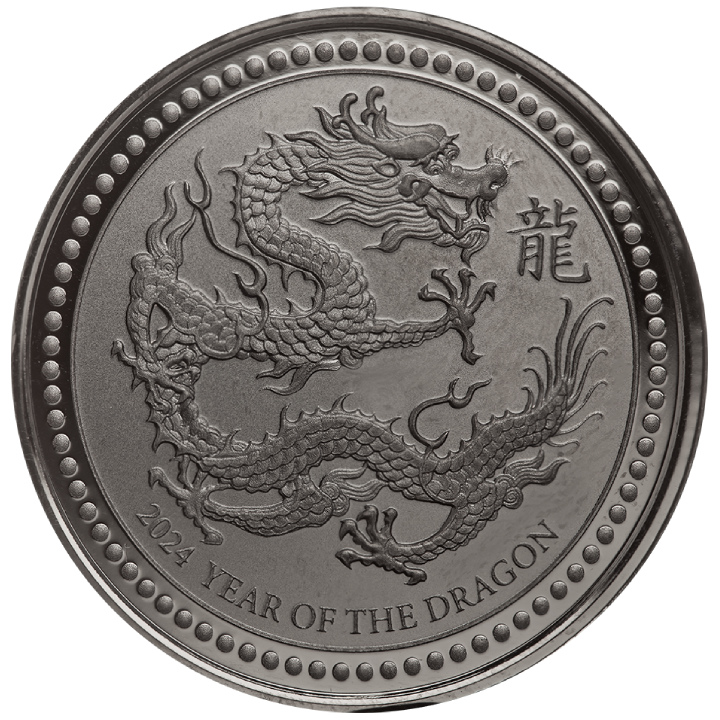 Samoa: Year of the Dragon 1/2 uncji Srebra 2024 Black Rhodium