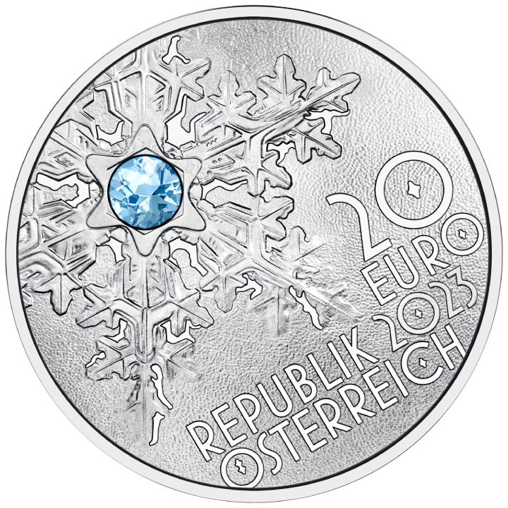 Secrets of Snow 20 Euro Srebro 2023 Proof