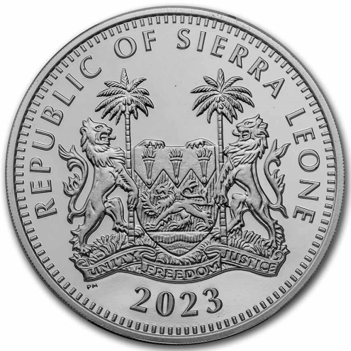 Sierra Leone: Egyptian Gods - Osiris kolorowany 2 uncje Srebra 2023 Proof