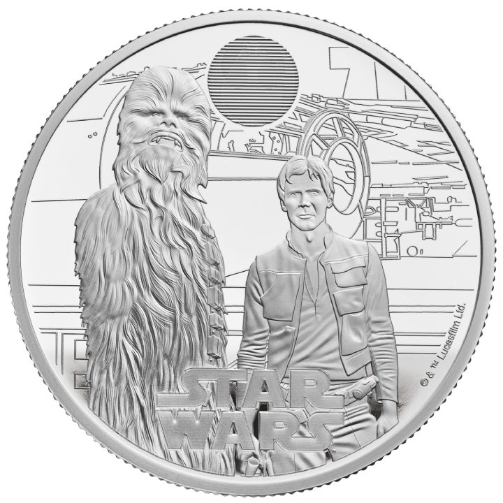 Star Wars: Han Solo and Chewbacca 1 uncja Srebra 2023 Proof