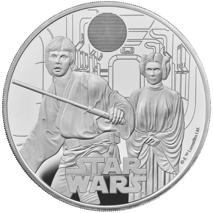 Star Wars: Luke Skywalker and Princess Leia 5 uncji Srebra 2023 Proof