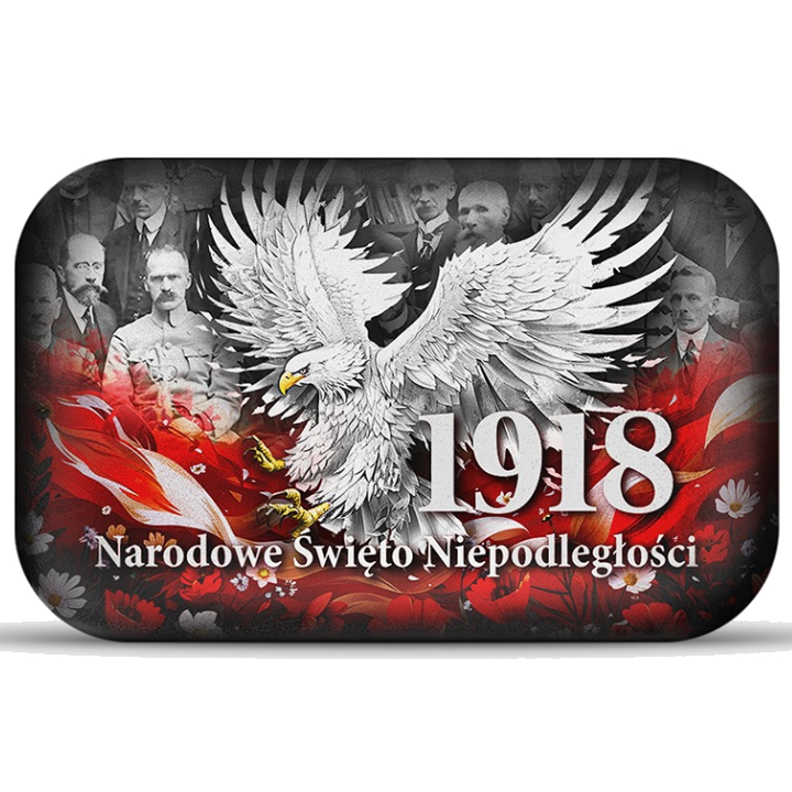 Sztabka Narodowe Święto Niepodległości "11 listopada" 1918 kolorowane 2 uncje Srebra 2024 Antique Finish