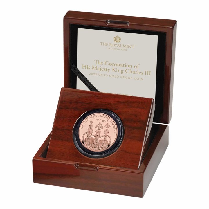 The Coronation of His Majesty King Charles III £5 Złoto 2023 Proof 