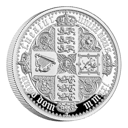 The Gothic Crown Quartered Arms 2 uncje Srebra 2021 Proof