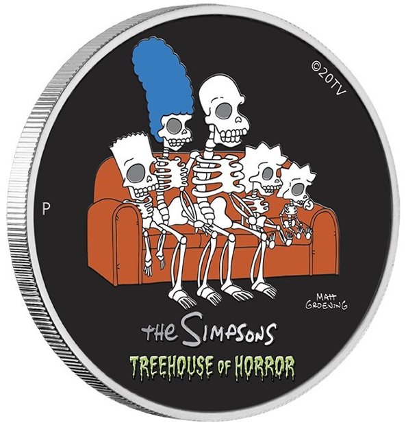 Tuvalu: The Simpson - Treehouse Of Horror kolorowany 1 uncja Srebra 2022 