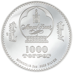  Mongolia: Into the Wild - Bison kolorowany 2 uncje Srebra 2023 Proof Ultra High Relief