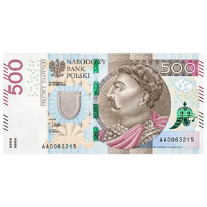 Banknot Polska 500 Złotych (500 PLN) UNC