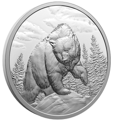 Canada: Great Hunters - Grizzly Bear $20 Srebro 2023 Proof Ultra High Relief Coin