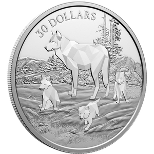 Canada: Multifaceted Animal Family - Timber Wolves 2 uncje Srebra 2024 Proof