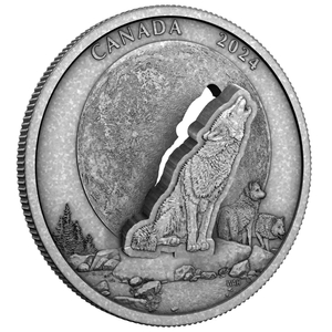 Canada: The Howling Wolf $30 Srebro 2024 Antiqued Coin