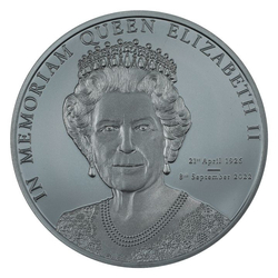 Cook Islands: In Memoriam Queen Elizabeth II 1 uncja Srebra 2022 Black Proof