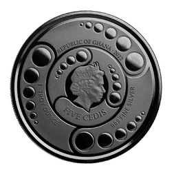 Ghana: Alien kolorowany 1 uncja Srebra 2022 Black Rhodium Proof