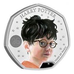 Harry Potter kolorowany 25. rocznica 50p Srebro 2022 Proof 