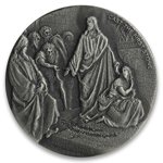 Niue: Biblical - Cast the First Stone 2 uncje Srebra 2019 Proof Antiqued Coin 