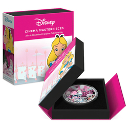 Niue: Disney Cinema Masterpieces - Alice in Wonderland kolorowana 3 uncje Srebra 2023 Proof