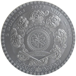 Niue: Famous Assassinations - Jing Ke kolorowany, pozłacany 2 uncje Srebra 2022 High Relief Antiqued Coin