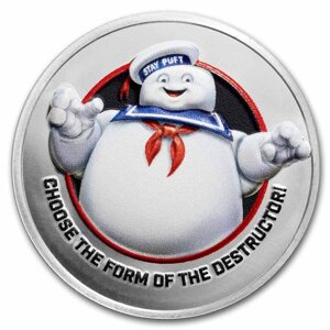 Niue: Ghostbusters - Stay Puft kolorowany 2 uncje Srebra 2024 High Relief 