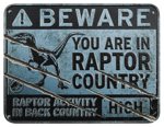 Niue: Jurassic World Dominion - Raptor Country kolorowany 2 uncje Srebra 2022 Sign Shaped Coin