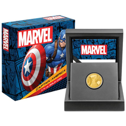 Niue: Marvel - Captain America 1/4 uncji Złota 2023 Proof