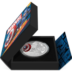 Niue: Marvel - Captain America kolorowany 3 uncje Srebra 2023 Proof