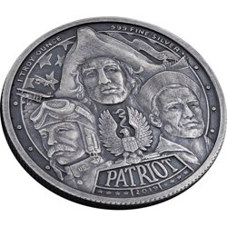 Patriot: World War II 1 uncja Srebra 2019 Antiqued Round Coin