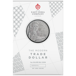 St Helena Modern US Trade Dollar 1 uncja Srebra 2023 (moneta w karcie)