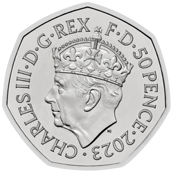 The Coronation of His Majesty King Charles III 50p Miedzionikiel 2023