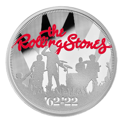 The Rolling Stones kolorowany 1 uncja Srebra 2022 Proof