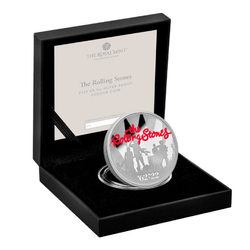 The Rolling Stones kolorowany 1 uncja Srebra 2022 Proof