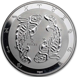 Tokelau: Zodiac Series - Ryby 1 uncja Srebra 2024 Slab