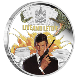 Tuvalu: James Bond - Live And Let Die kolorowany 1 uncja Srebra 2023 Proof