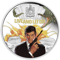 Tuvalu: James Bond - Live And Let Die kolorowany 1 uncja Srebra 2023 Proof