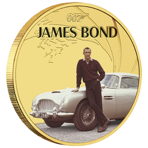 Zestaw 7 monet Tuvalu: James Bond - Sean Connery kolorowany Srebro 2024 Proof