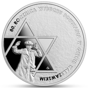 80 Aniversario del Levantamiento del Gueto de Varsovia $10 Plata 2023 Proof