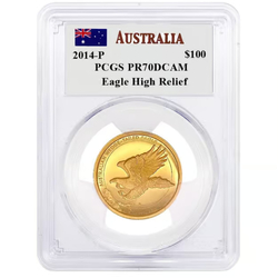 Águila Australiana 1 oz Oro 2014-P Prueba Alto Relieve PCGS PR 70DCAM