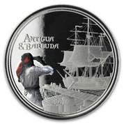 Antigua y Barbuda: Rum Runner coloreado 1 oz Plata 2019 Proof