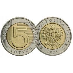 Banco Nacional de Polonia 5 zloty de la Bolsa de la Casa de la Moneda de 2023 UNC