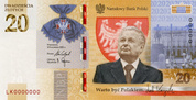 Billete NBP Lech Kaczyński "Vale la pena ser polaco" 2021 20 zloty