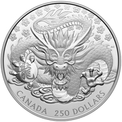 Canadá: Año Lunar del Dragón $250 Plata 2024 Proof