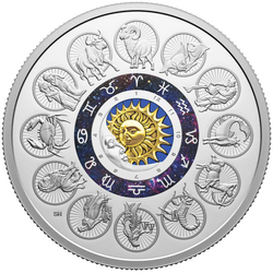 Canadá: Signos del Zodiaco coloreados 2 oz Plata 2024 Proof