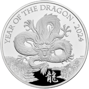 Casa de la Moneda Lunar: Año del Dragón 1000 gramos Plata 2024 Proof