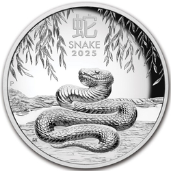 Casa de la Moneda de Perth: Lunar III - Año de la Serpiente 5 oz Plata 2024 Proof Alto Relieve