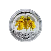 Descubre Nueva Zelanda: Kowhai color 1 oz Plata 2021 Proof